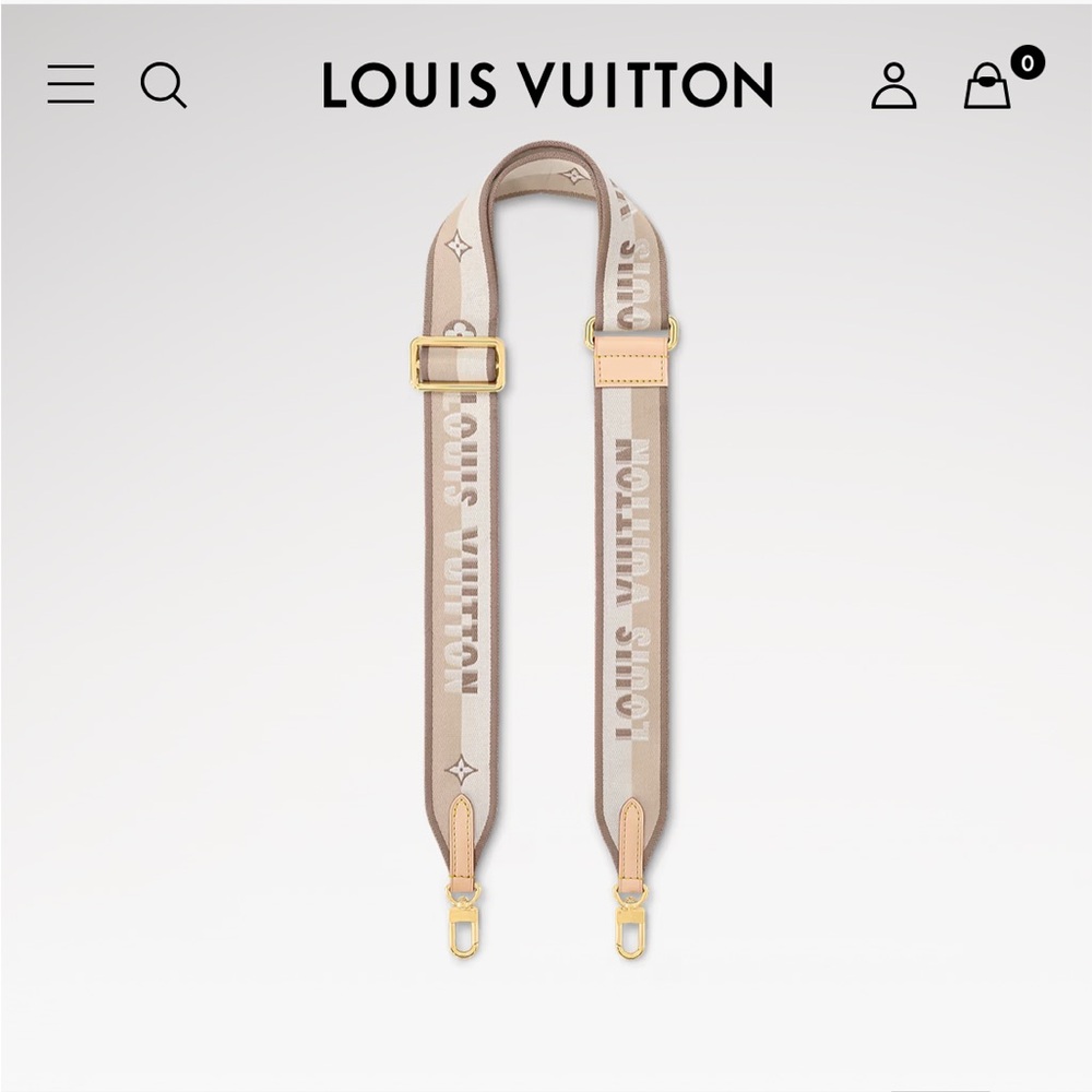 New Louis Vuitton Neverfull BB adjustable strap in beige - strap only